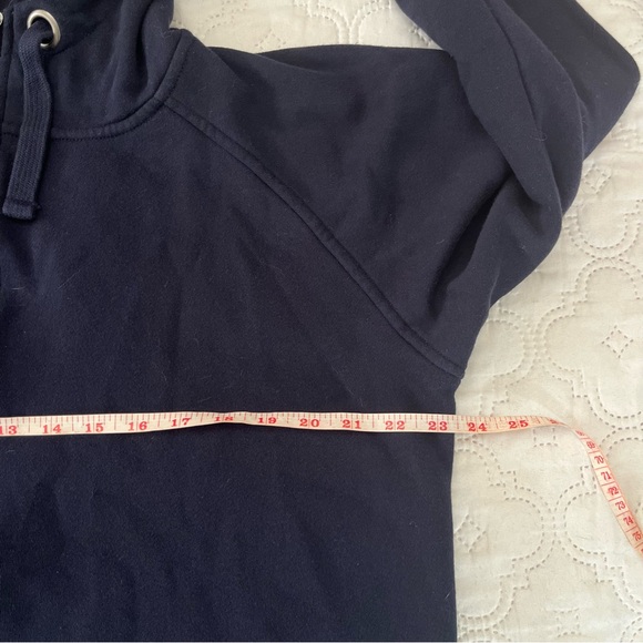 Seraphine Man Navy Full Zip Hoodie Size M Lined Pockets Adjustable Drawstring - Picture 5 of 16